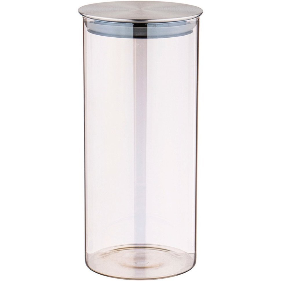 Фото Емкость для сыпучих продуктов agness smoky 1700 мл диаметр=9,5 см. высота=27 см цвет:дымчатый (889-107)  - интернет-магазин МегаТерем в Москве