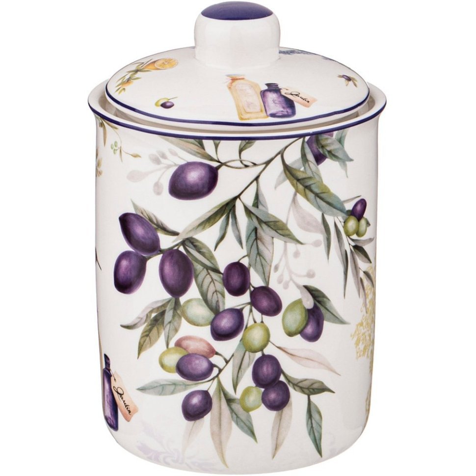 Фото Банка с крышкой прованс оливки 14,5*10,5 см 750 мл Lefard (104-748) - интернет-магазин МегаТерем в Москве