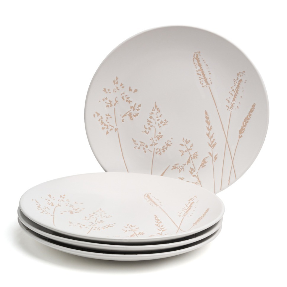 Фото Набор тарелок обеденных bronco grasses 4 шт. диаметр=27 см (191-338-1)  - интернет-магазин МегаТерем в Москве