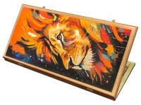 Нарды + Шашки Сирия Лев Король большие (Россия, дерево, 60 см), Partida (72447)