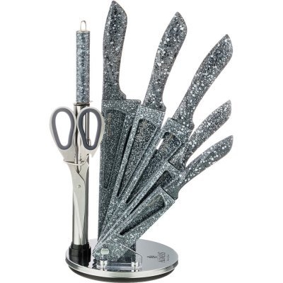 Набор ножей agness "монблан" с ножницами и мусатом на пластиковой подставке, 8 предметов (911-673) 