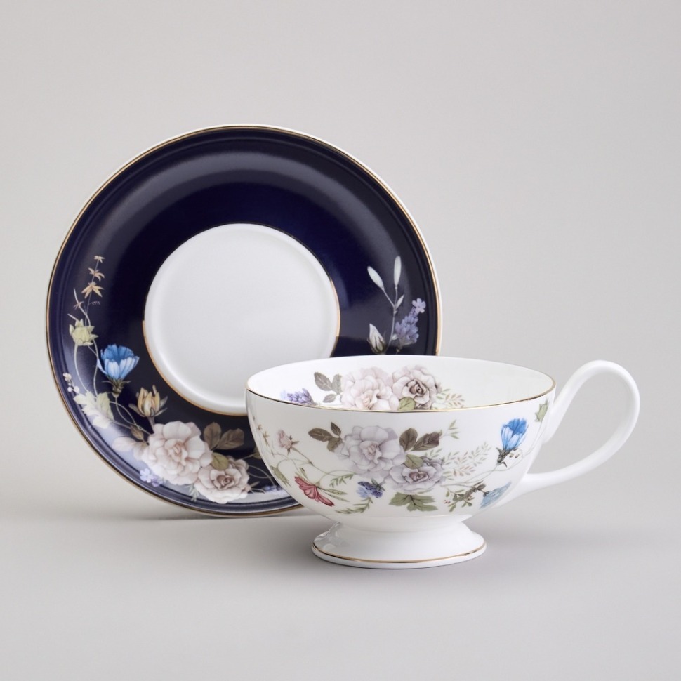 Фото Чайная пара lefard кобальт 400 мл (86-2359-1)  - интернет-магазин МегаТерем в Москве