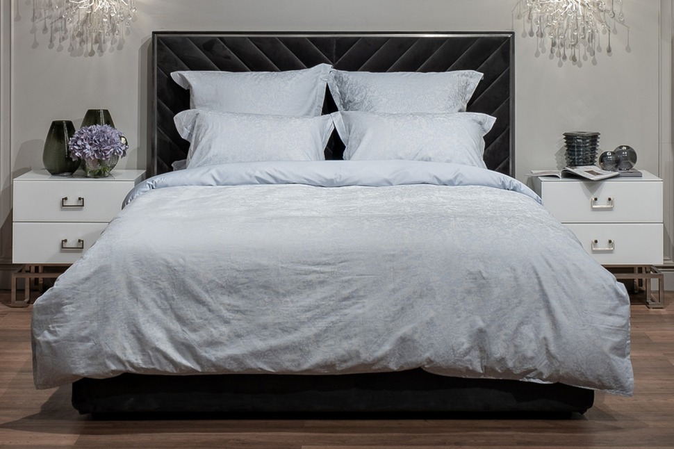 Фото Комплект  постельного белья Илария,голубой,145*210-1 шт,50*70-2шт (TT-00013958) - интернет-магазин МегаТерем в Москве