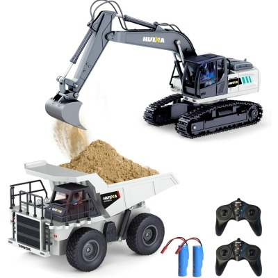 Радиоуправляемый набор экскаватор и самосвал Huina (свет, звук, акб, 1:24) (HN1559)