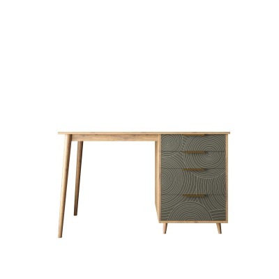 Стол рабочий Line одной тумбой R23/browngrey-ET