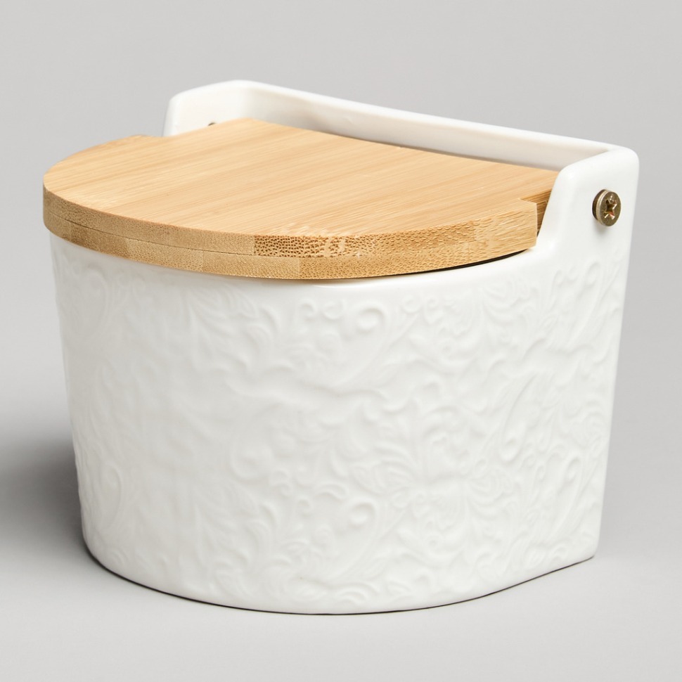 Фото Банка для соли с дер.крышкой lefard muse 11,5*11*9,5 см 450 мл (587-238)  - интернет-магазин МегаТерем в Москве