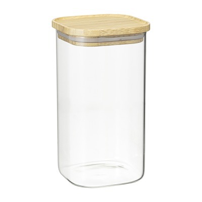 Банка для хранения квадратная glass bamboo, 1,4 л (77498)