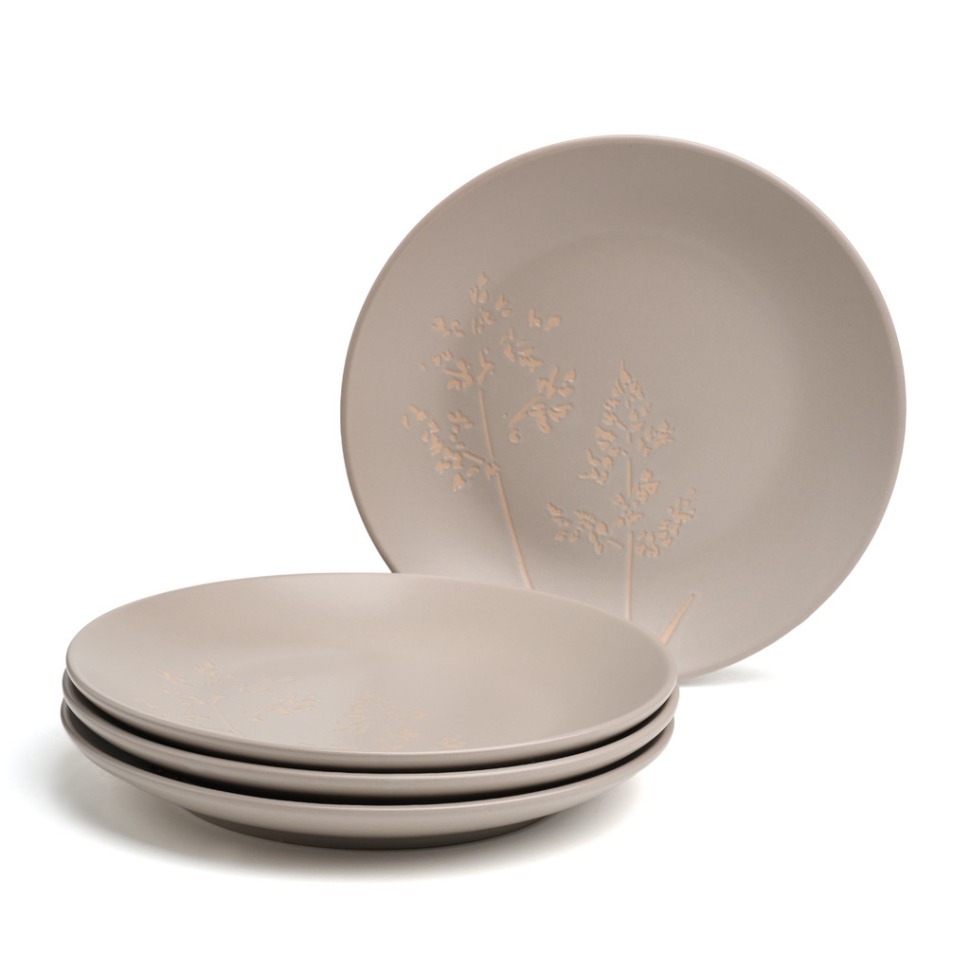 Фото Набор тарелок закусочных bronco grasses 4 шт. диаметр=19,5 см (191-339-1)  - интернет-магазин МегаТерем в Москве