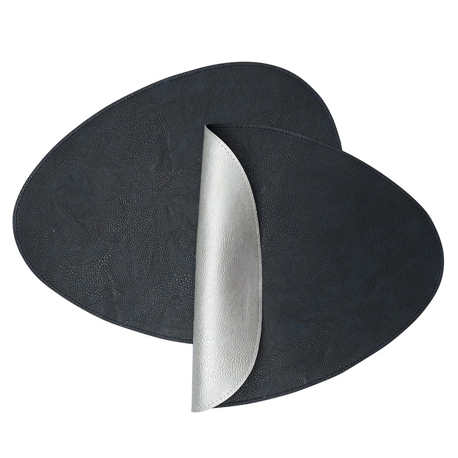 Фото Набор из 2-х двухсторонних сервировочных салфеток drop, 33х41 см, синий/светло-серый (79234) - интернет-магазин МегаТерем в Москве