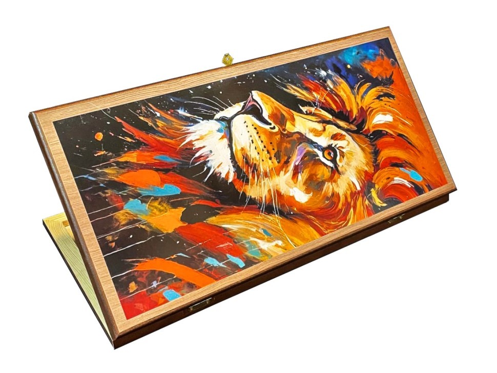 Фото Нарды + Шашки Сирия Лев Король средние (Россия, дерево, 50 см), Partida (72448) - интернет-магазин МегаТерем в Москве