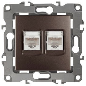 Фото Розетка двойная Ethernet RJ-45 без рамки Эра Эра 12 12-3108-13 ER_B0019355 - интернет-магазин МегаТерем в Москве