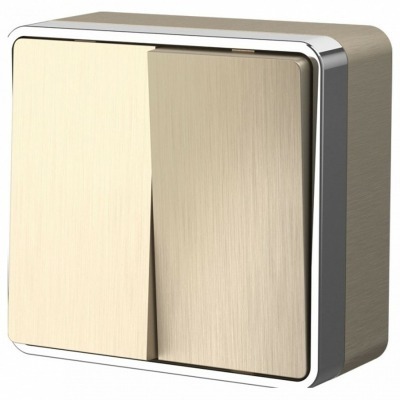 Выключатель двухклавишный Werkel Gallant (шампань рифленый) W5020010 WRK_a051044