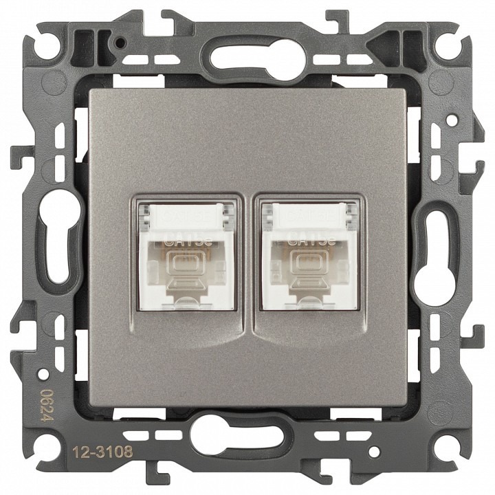 Фото Розетка двойная Ethernet RJ-45 без рамки Эра Эра 12 12-3108-16 ER_B0065665 - интернет-магазин МегаТерем в Москве