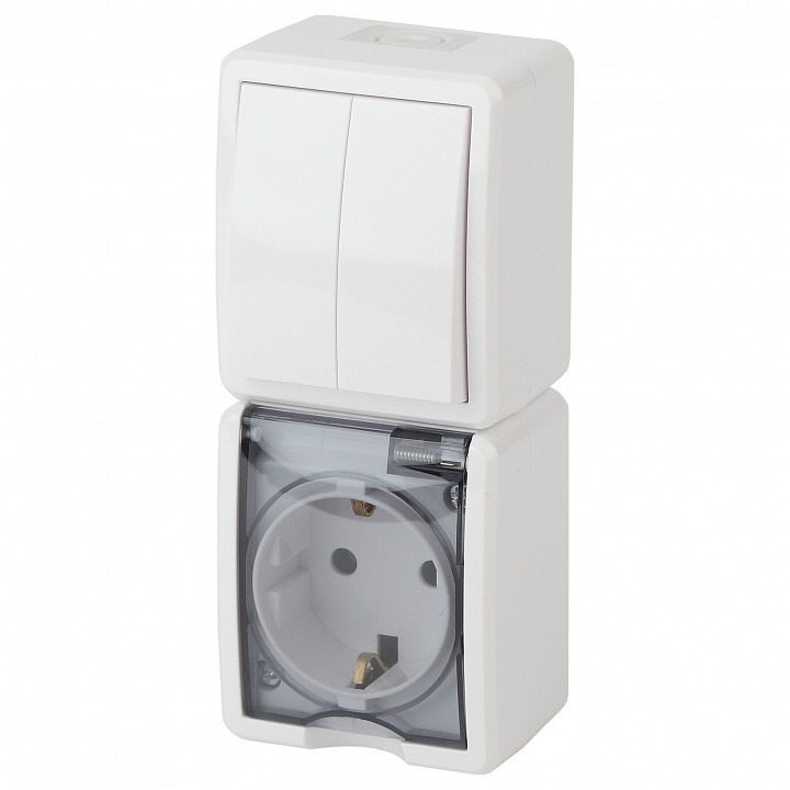 Фото Блок с розеткой и выключателем Эра Эра Эксперт 11-7408-01 ER_B0036006 - интернет-магазин МегаТерем в Москве