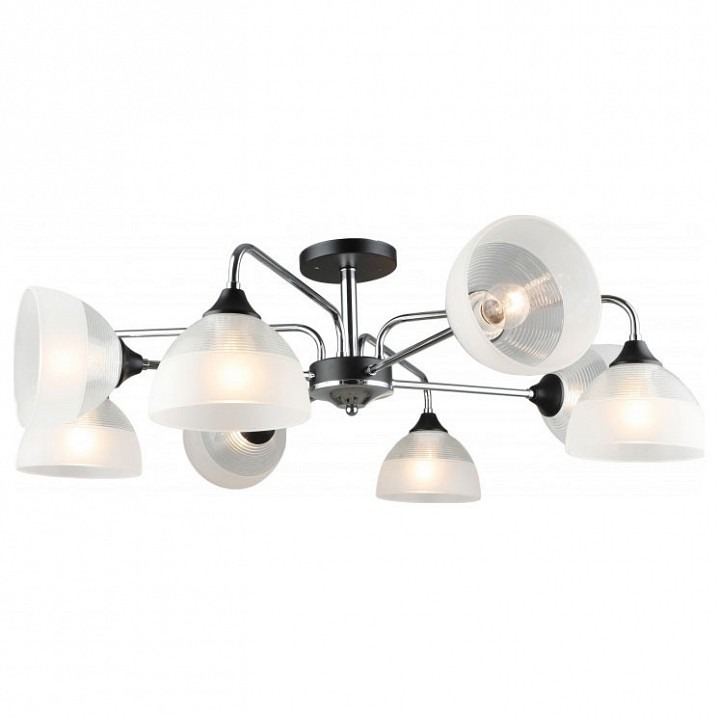 Фото Люстра на штанге Imex MD.4196 MD.4196-8-S-CH+BK IMX_MD.4196-8-S-CH_BK - интернет-магазин МегаТерем в Москве