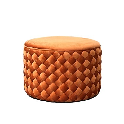 Пуф плетеный, велюр террако...