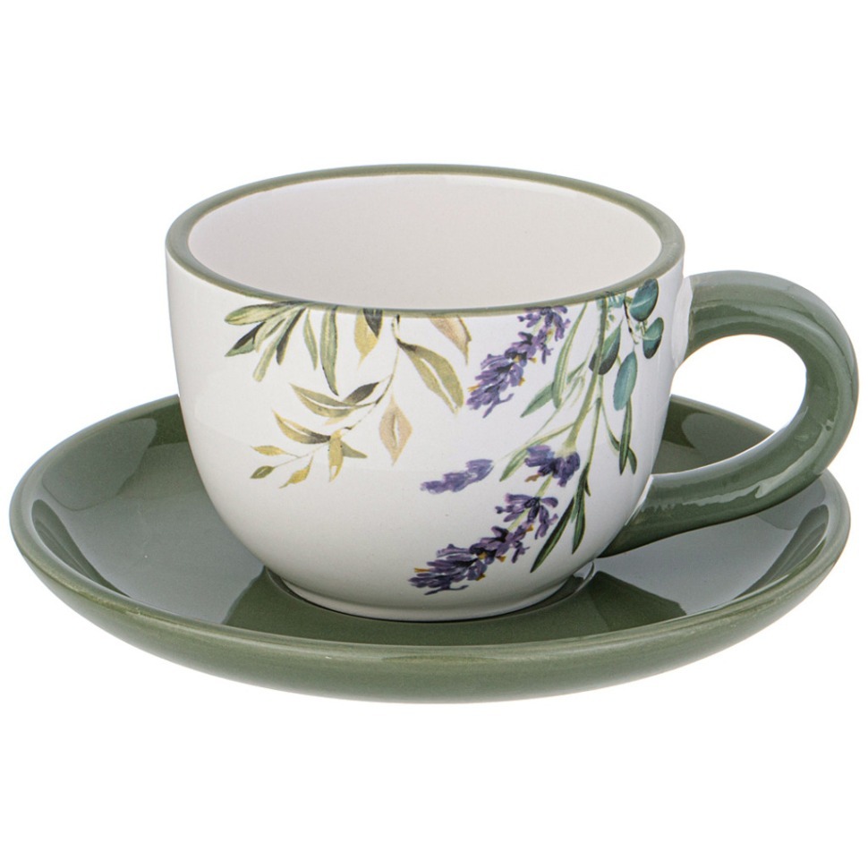 Фото Чайная пара agness лаванда 15*7 см 220 мл (358-2153)  - интернет-магазин МегаТерем в Москве
