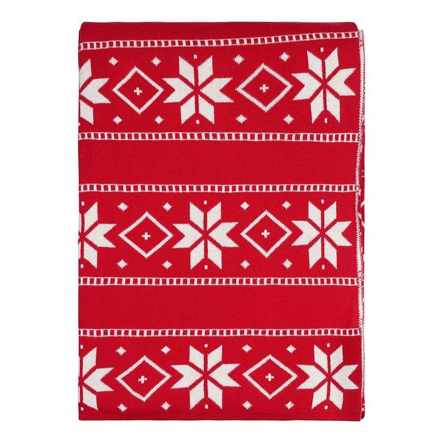 Фото Плед из хлопка с новогодним рисунком frostwork из коллекции new year essential, 130x180 см (79342) - интернет-магазин МегаТерем в Москве