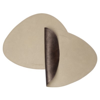 Набор из 2-х двухсторонних сервировочных салфеток drop, 33х41 см, шоколадный/бежевый (79235)