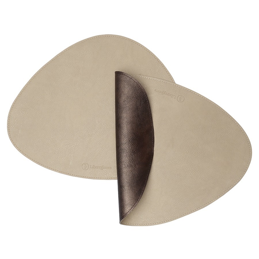 Фото Набор из 2-х двухсторонних сервировочных салфеток drop, 33х41 см, шоколадный/бежевый (79235) - интернет-магазин МегаТерем в Москве