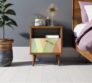 Фото Тумбочка Berber с одним ящиком 16 принт арт BB06/Print_16, разноцветная-ET - интернет-магазин МегаТерем в Москве