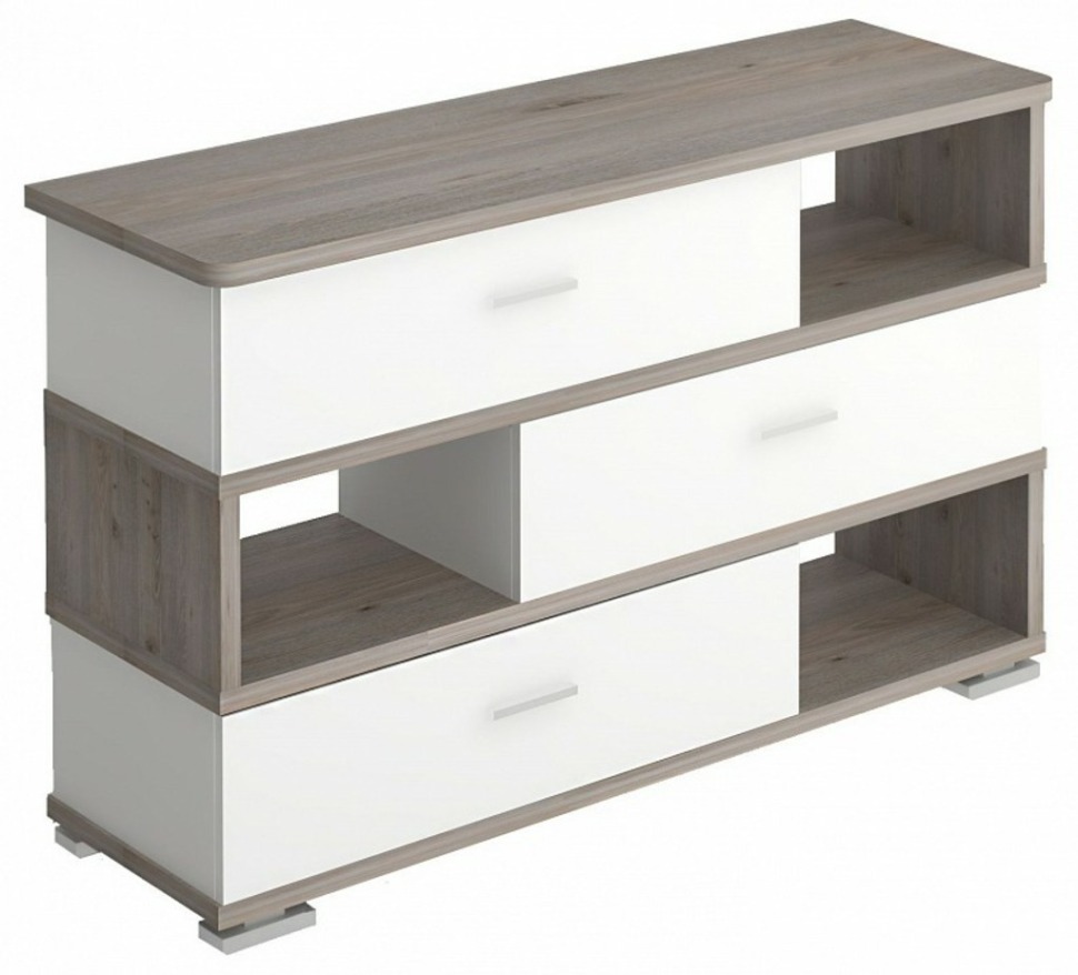 Фото Тумба комбинированная Домино СБ-40/3-ПВК MER_SB-40-3-PVK-zakruglenaya-NBE - интернет-магазин МегаТерем в Москве