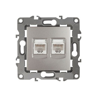 Розетка двойная Ethernet RJ-45 без рамки Эра Эра 12 12-3108-15 ER_B0019357