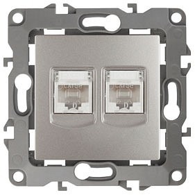 Фото Розетка двойная Ethernet RJ-45 без рамки Эра Эра 12 12-3108-15 ER_B0019357 - интернет-магазин МегаТерем в Москве