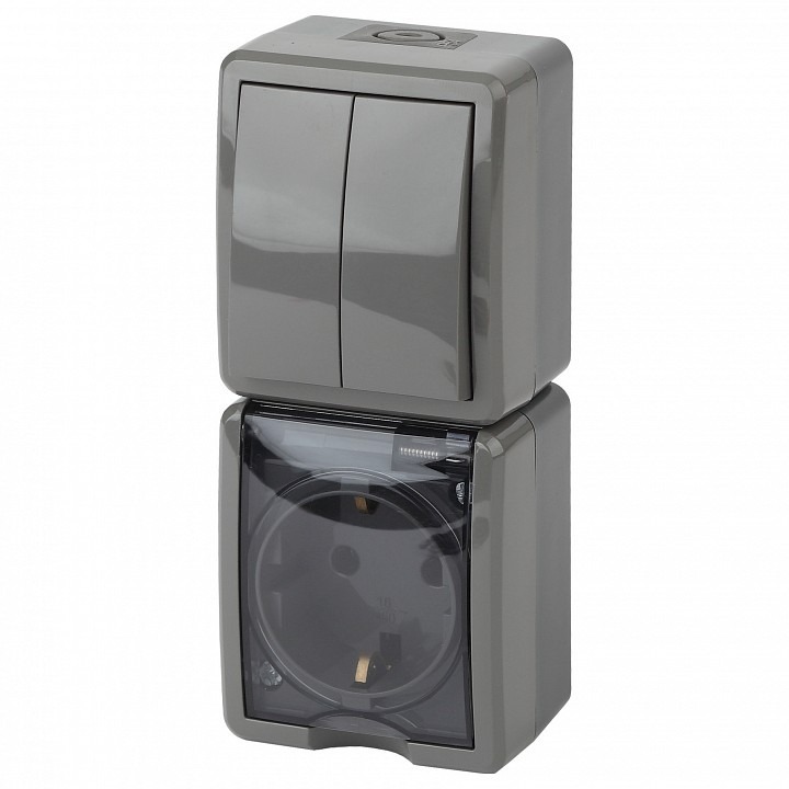 Фото Блок с розеткой и выключателем Эра Эра Эксперт 11-7408-03 ER_B0036007 - интернет-магазин МегаТерем в Москве