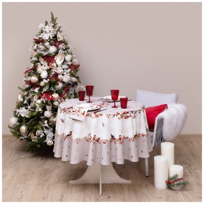 Скатерть круглая лесная ска...