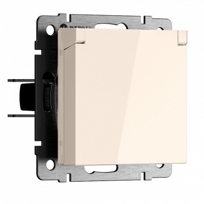 Розетка с заземлением и со шторкой, без рамки с крышкой Werkel  W1171262 WRK_a069587