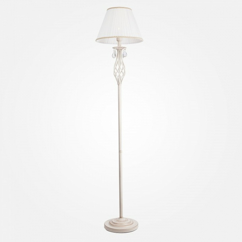 Фото Торшер Eurosvet Amelia 10073/1 белый с золотом/прозрачный хрусталь Strotskis EV_79086 - интернет-магазин МегаТерем в Москве