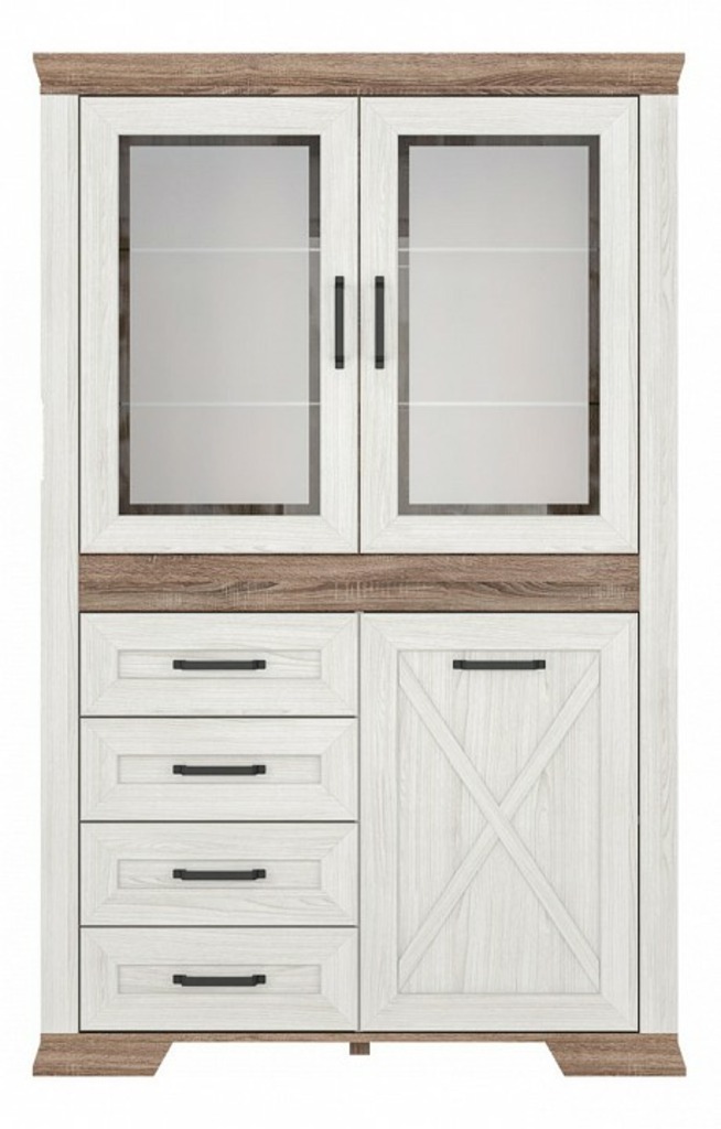 Фото Шкаф-витрина Marselle REG2W1D4S BRW_70004460 - интернет-магазин МегаТерем в Москве