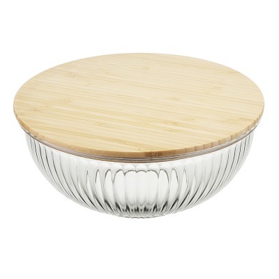 Чаша стеклянная с бамбуковой крышкой harmy, 2 л (75866)