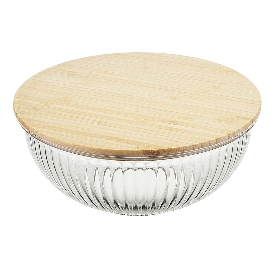 Фото Чаша стеклянная с бамбуковой крышкой harmy, 2 л (75866) - интернет-магазин МегаТерем в Москве