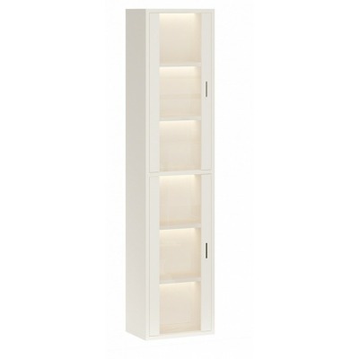 Шкаф-витрина Домино СУ(ш1в2)+2ФС MER_SUsh1v2-2FS-BE-belyj