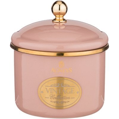 Банка для сыпучих продуктов agness, эмалированная, серия тюдор 12 х 9см / 1,0л (950-284) 