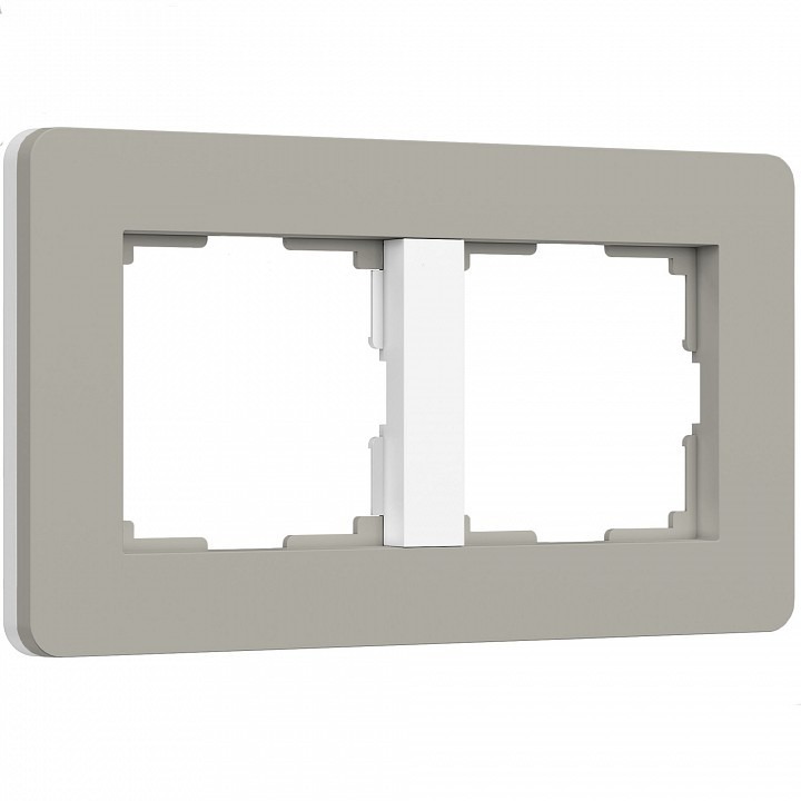 Фото Рамка на 2 поста Werkel Split (дымчатый/белый, soft-touch) W0023067 WRK_a067260 - интернет-магазин МегаТерем в Москве