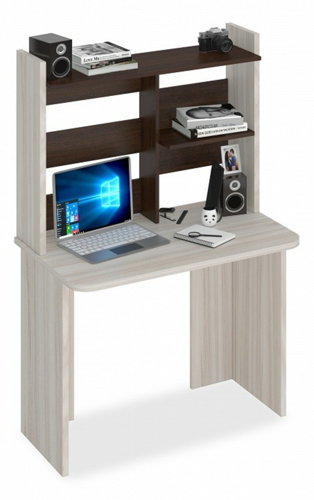 Фото Стол компьютерный Домино Lite СКЛ-Прям100Р+НКЛ-100 MER_SKL-Pryam100Rbez_tumby-NKL-100_KV - интернет-магазин МегаТерем в Москве