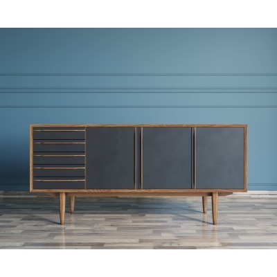 Комод Bruni Black три дверк...