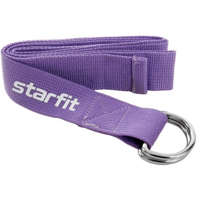 Ремень для йоги STARFIT YB-100 183 см, хлопок, фиолетовый пастель (1121647)