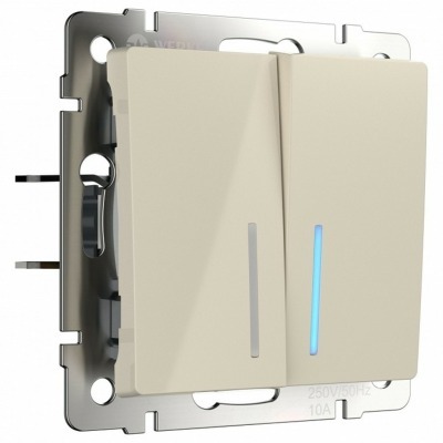 Выключатель двухклавишный с подсветкой без рамки Werkel слоновая кость W1122103 WRK_a051477