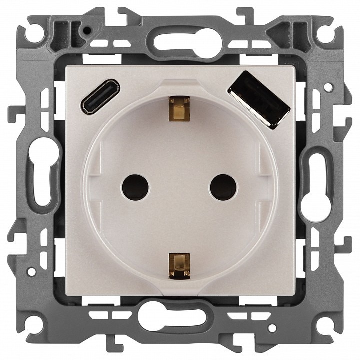 Фото Розетка с заземлением и со шторкой и 2хUSB, без рамки Эра Эра 12 12-4108-15 ER_B0067767 - интернет-магазин МегаТерем в Москве