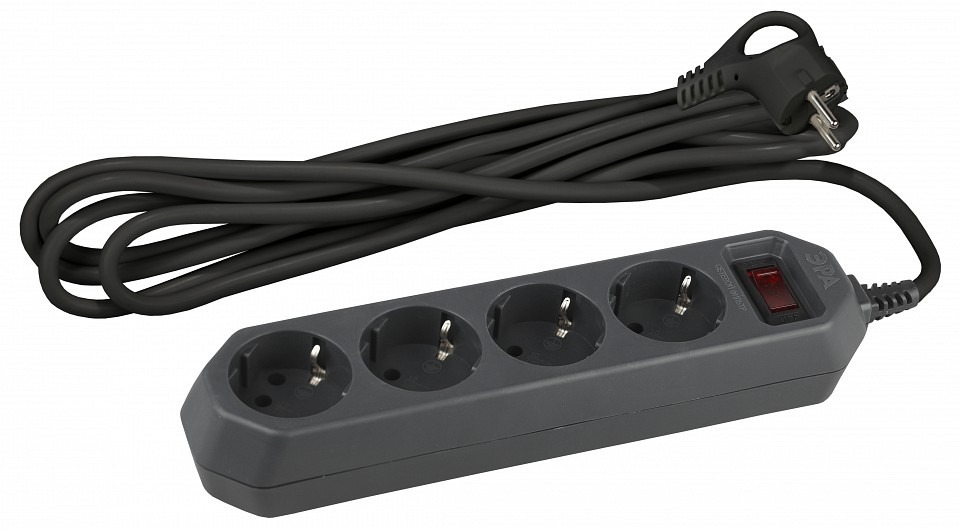 Фото Удлинитель с выключателем Эра  USF-M-4es-1.5m-B ER_B0019740 - интернет-магазин МегаТерем в Москве