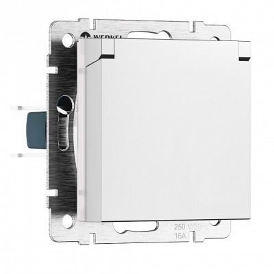 Розетка с заземлением и со шторкой, без рамки с крышкой Werkel  W1171261 WRK_a069590