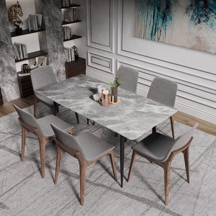 Фото Стол обеденный Essence Nexus HSBI_DT-2206_grey - интернет-магазин МегаТерем в Москве