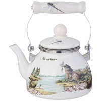 Чайник agness эмалированный со съемным фильтром из нжс серия "family house", 1,1 л (943-061) 