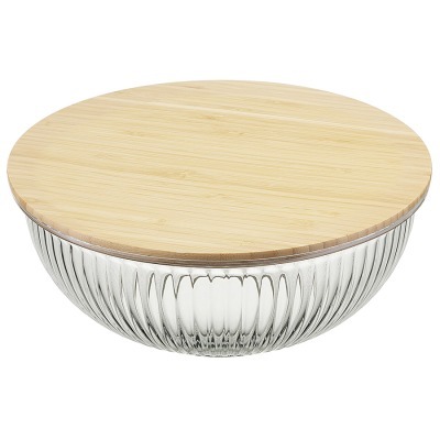 Чаша стеклянная с бамбуковой крышкой harmy, 3,5 л (75867)