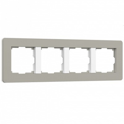 Рамка на 4 поста Werkel Split (дымчатый/белый, soft-touch) W0043067 WRK_a067264