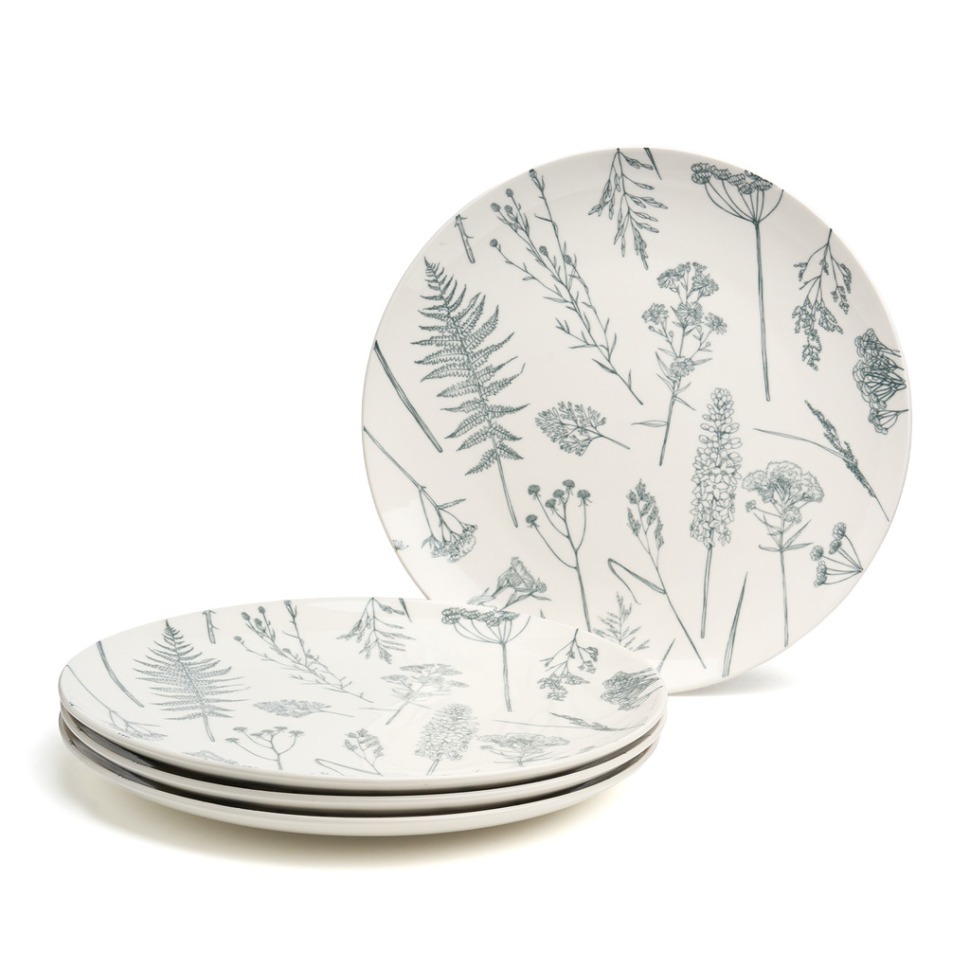 Фото Набор тарелок обеденных bronco grasses 4 шт. диаметр=27 см (191-342-1)  - интернет-магазин МегаТерем в Москве